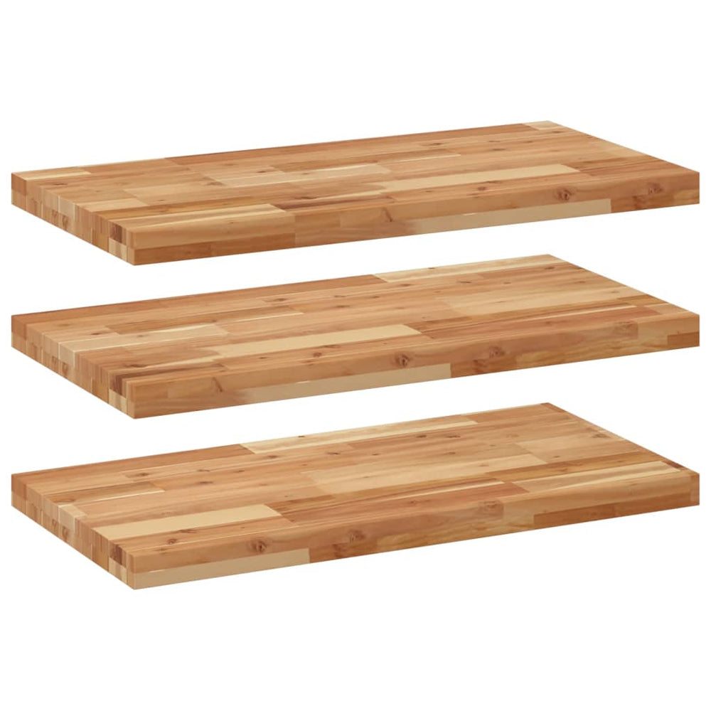 Akazie Massivholz Schweberegale 60x40 cm, 3er Set