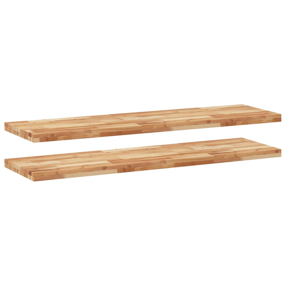 Massivholz Akazie Schweberegale, 120 cm, 2er-Set