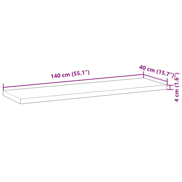 Massivholz Schweberegal Akazie 140 cm