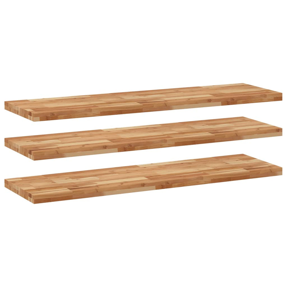 Massivholz Schweberegale Akazie 140 cm 3er Set