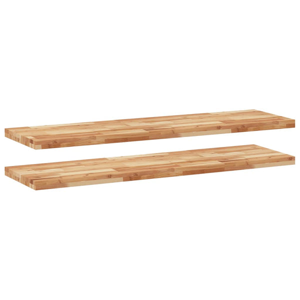 Akazie Massivholz Schweberegale, 160cm, 2er-Set