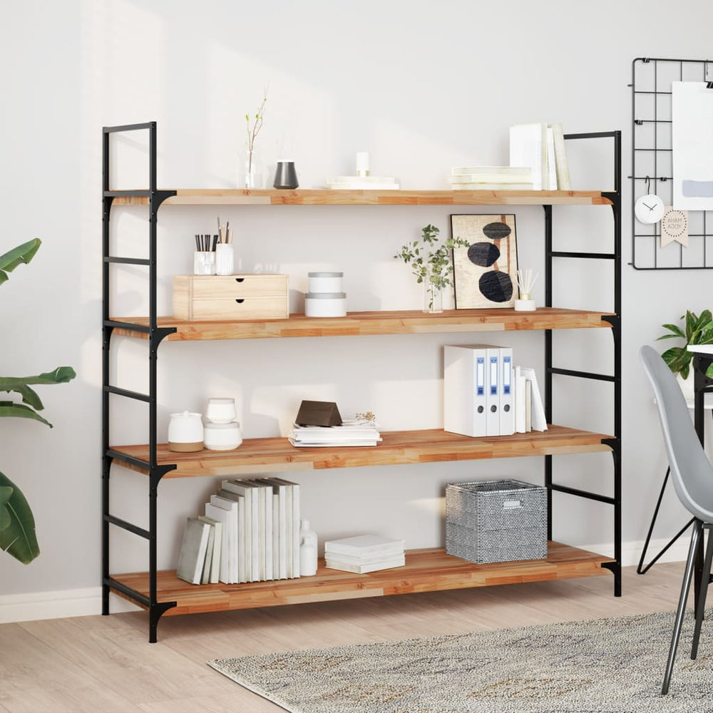 Akazie Massivholz Schweberegale, 160cm, 2er-Set