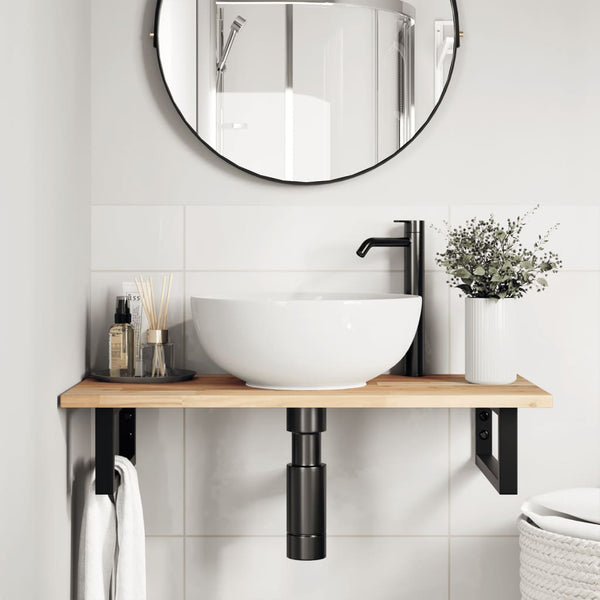vidaXL Untreated Sink Countertop 80x40x2 cm Solid Acacia Wood