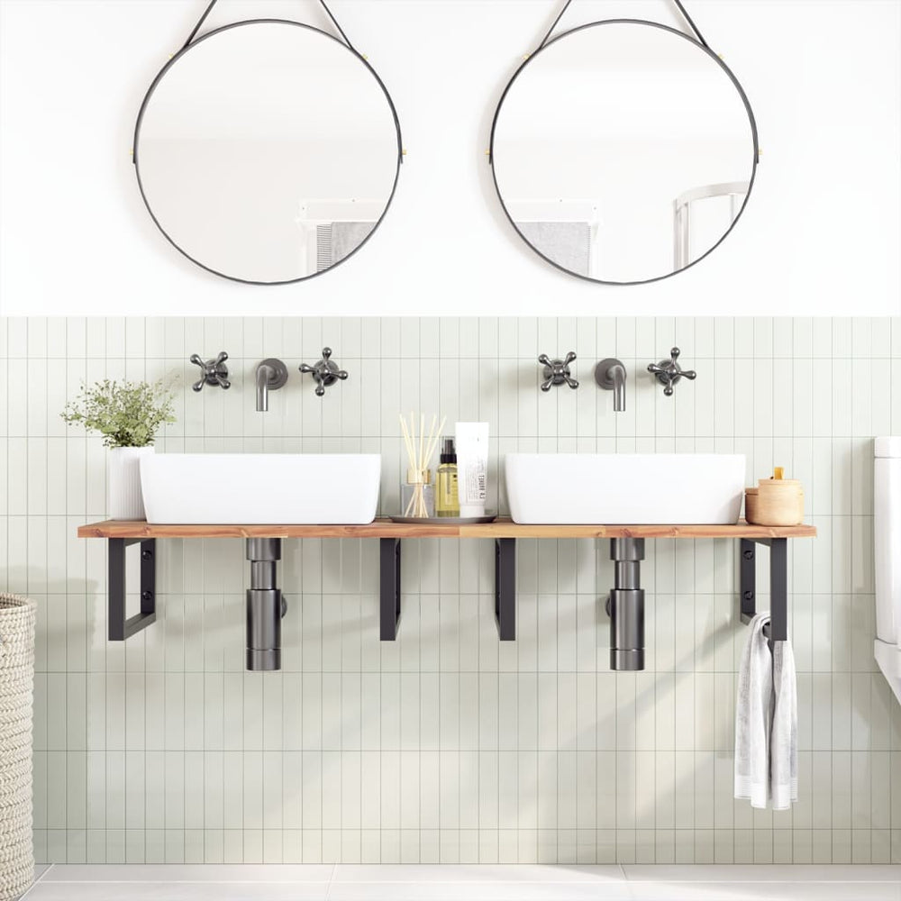 vidaXL Untreated Sink Countertop 120x50x2 cm Solid Acacia Wood
