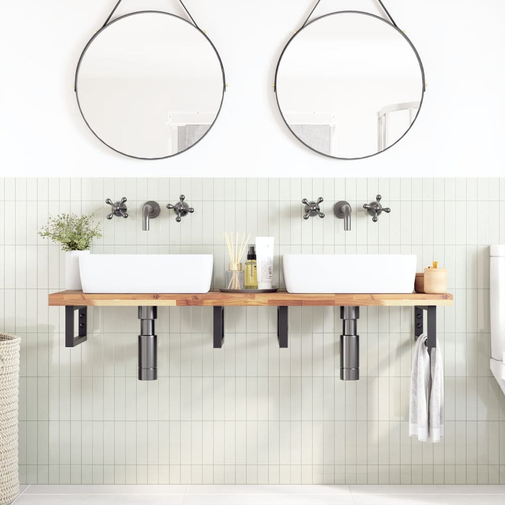 vidaXL Untreated Sink Countertop 160x40x4 cm Solid Acacia Wood