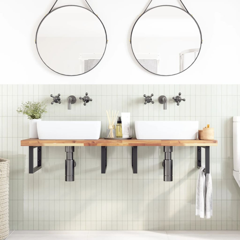 vidaXL Untreated Sink Countertop 120x50x4 cm Solid Acacia Wood