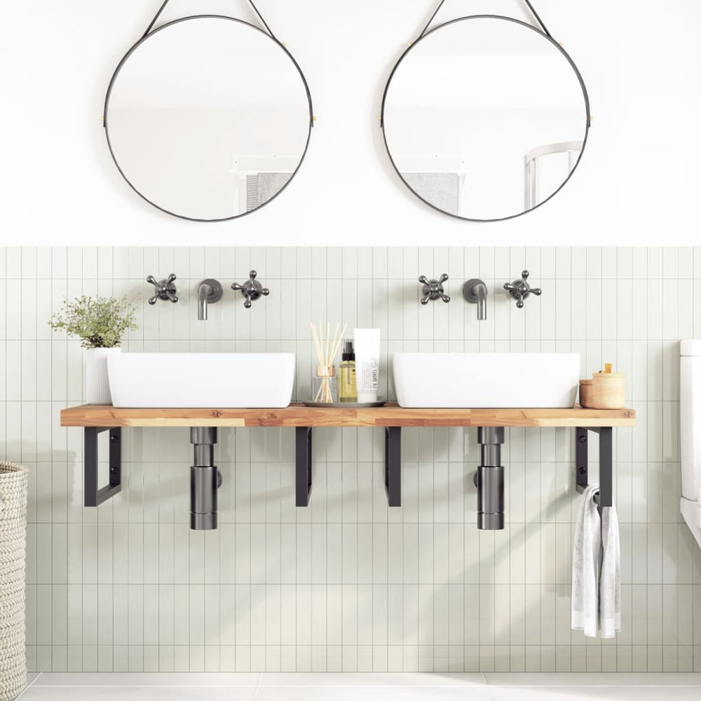 vidaXL Untreated Sink Countertop 160x50x4 cm Solid Acacia Wood