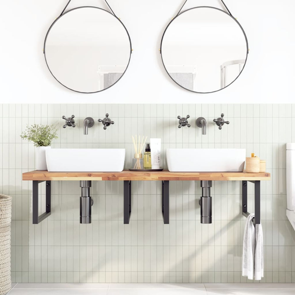 vidaXL Untreated Sink Countertop 120x60x4 cm Solid Acacia Wood