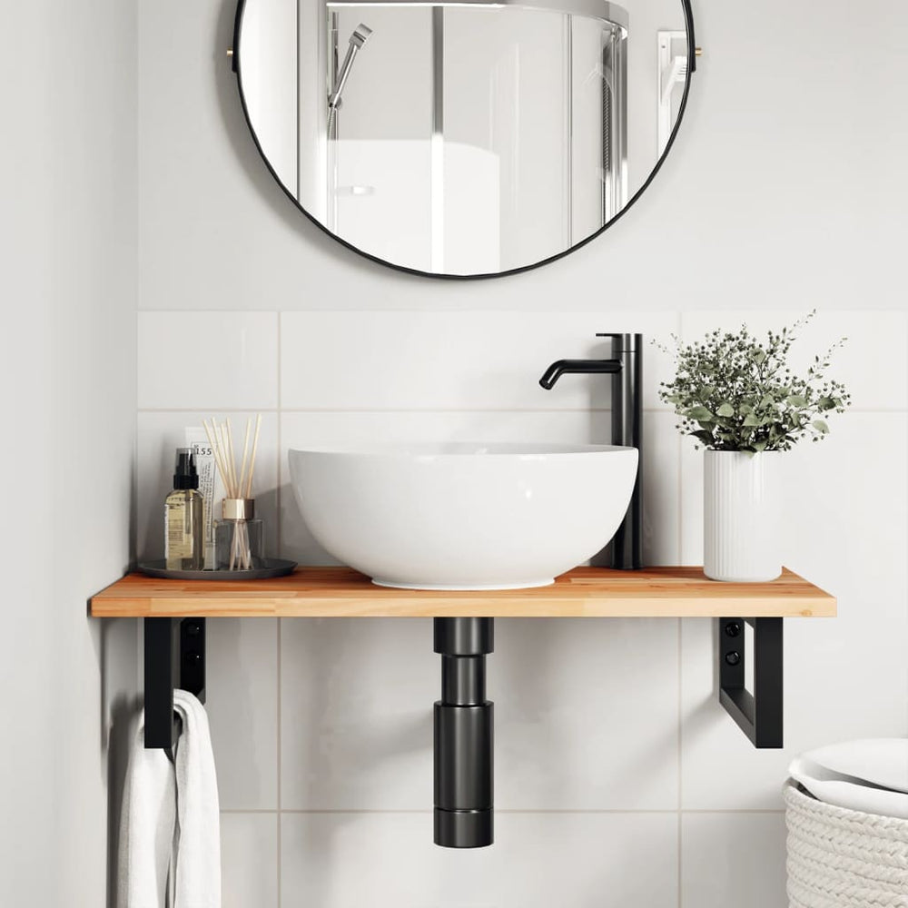 vidaXL Vanity Top Oil-Coated 80x40x2 cm Solid Acacia Wood