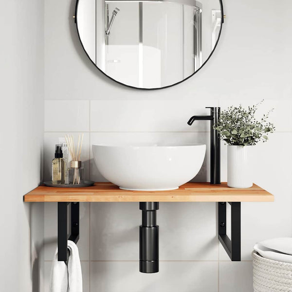 vidaXL Washbasin Countertop Oil Finish 80x50x2 cm Solid Acacia Wood