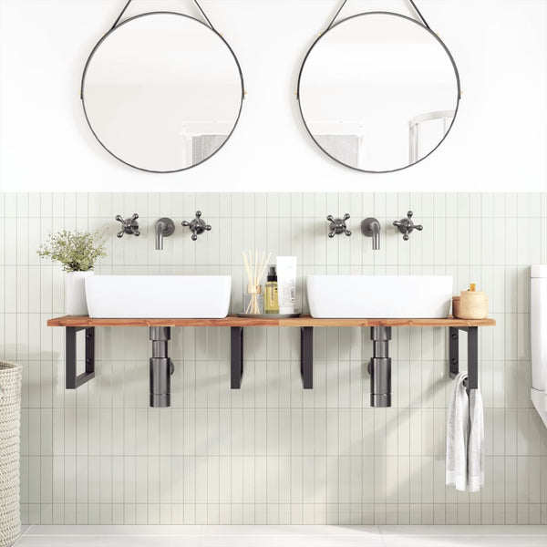 vidaXL Acacia Solid Wood Vanity Top Oil Finish 140x50x2 cm