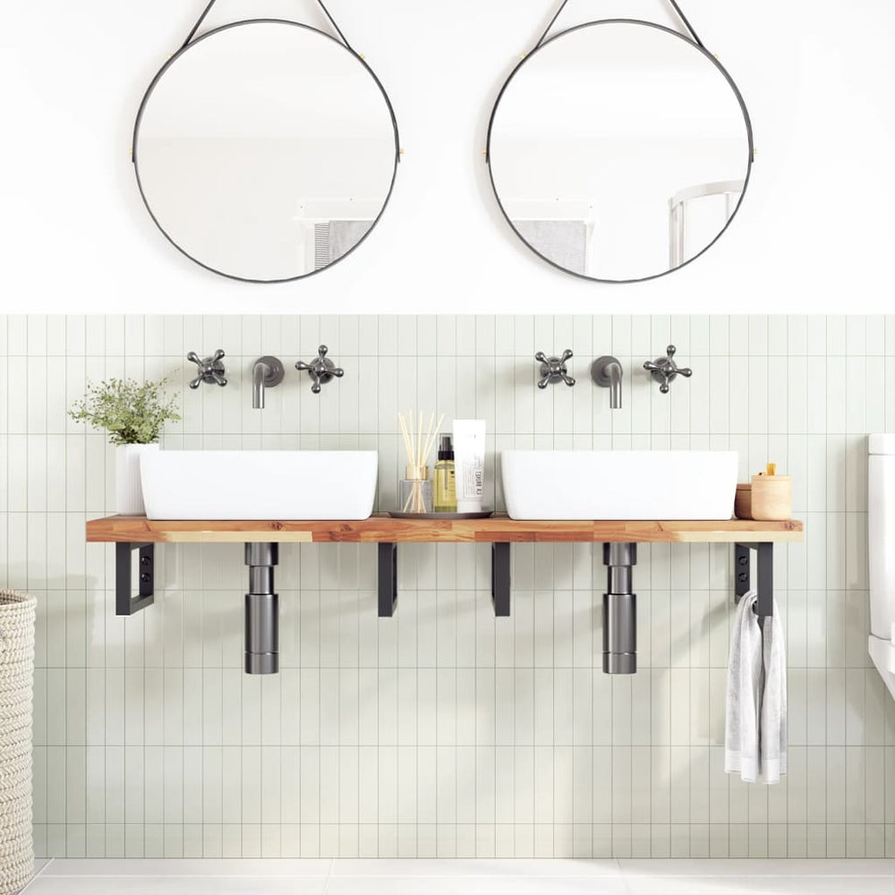 vidaXL Washbasin Top Oil Coated 140x40x4 cm Solid Acacia Wood
