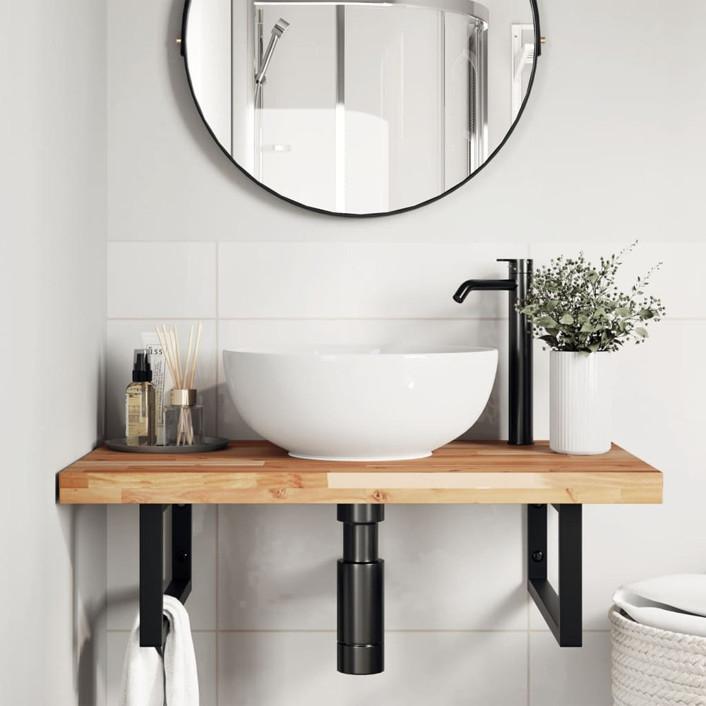 vidaXL Washbasin Countertop Oil Finish 60x50x4 cm Solid Acacia Wood