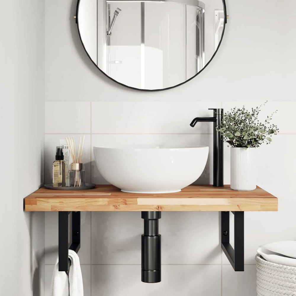 vidaXL Vanity Top Oil-Coated 80x50x4 cm Solid Acacia Wood