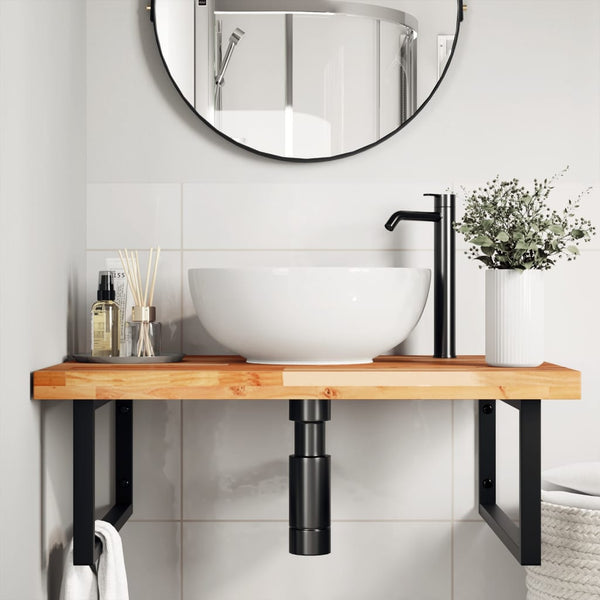 vidaXL Solid Acacia Wood Vanity Top with Oil Finish 100x60x4 cm
