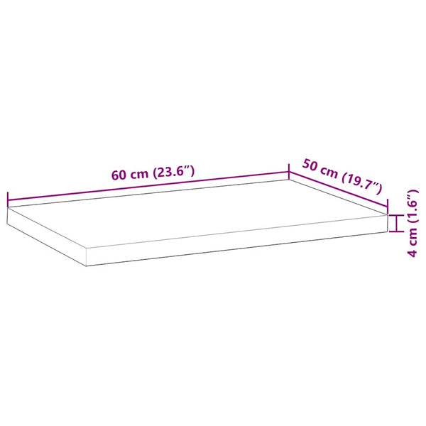vidaXL Desk Tabletop Oil-Coated 60x50x4 cm Solid Acacia Wood