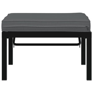 Gartenhocker Schwarz mit Kissen Aluminium