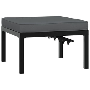 Gartenhocker Schwarz mit Kissen Aluminium