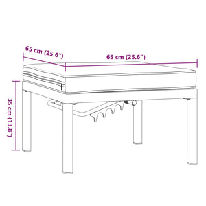 Gartenhocker Schwarz mit Kissen Aluminium
