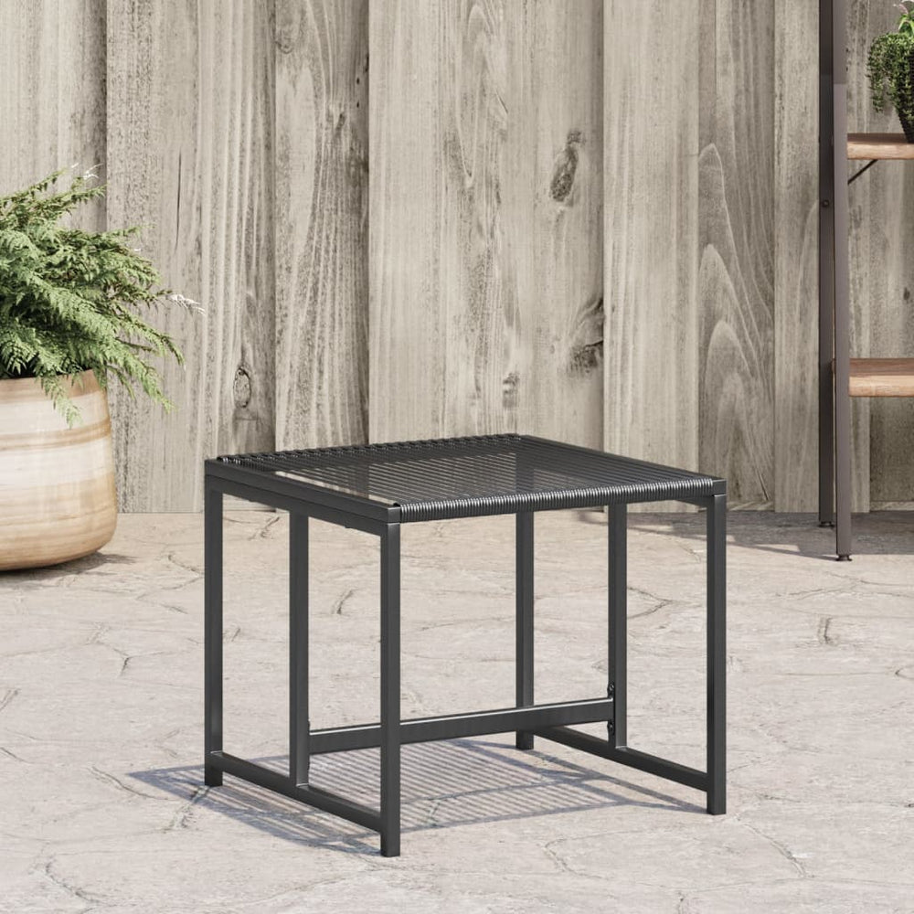 Gartenhocker 4er Set Schwarz Poly Rattan