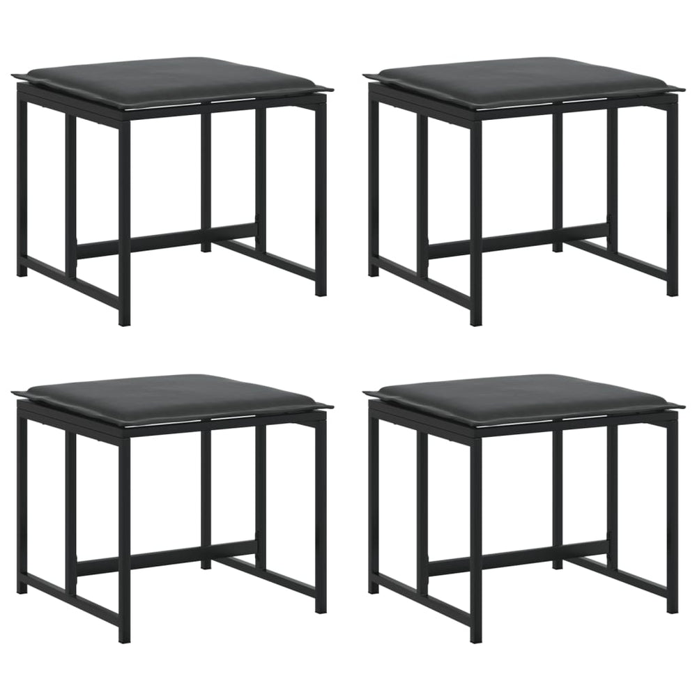 Gartenhocker mit Kissen, 4er Set