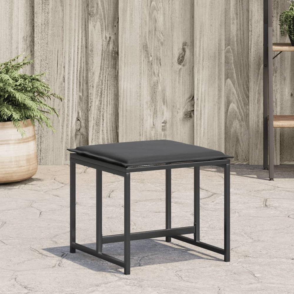 Gartenhocker mit Kissen, 4er Set