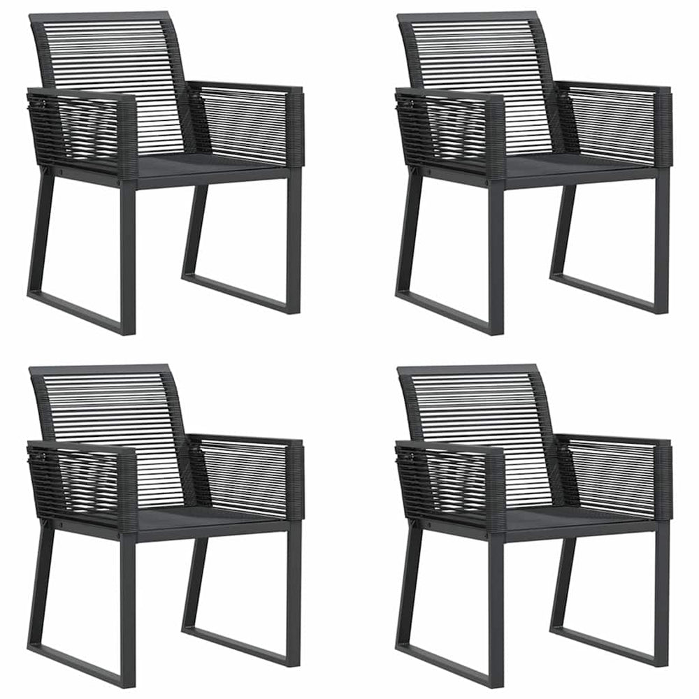 vidaXL Garden Chairs 4 pcs. Black Poly Rattan