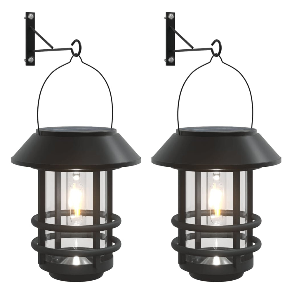 vidaXL Solar Outdoor Wall Lamps 2 pcs White