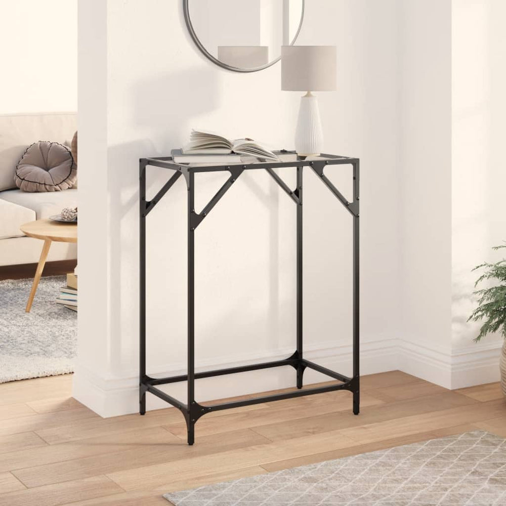 vidaXL Console Table with Glass Top Transparent 60x35x81 cm Steel