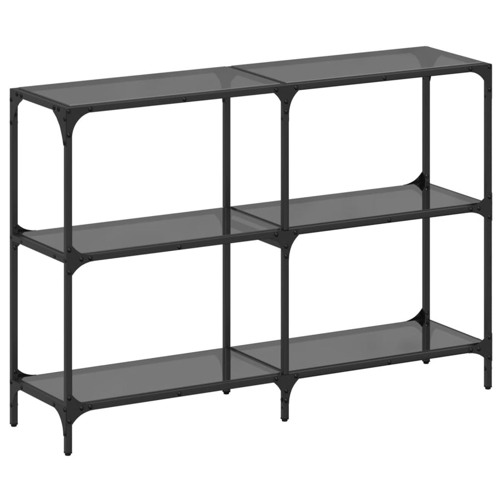 vidaXL Console Table with Glass Top Black 118.5x30x81 cm Steel