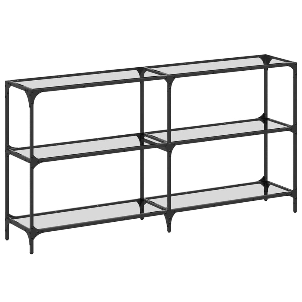 vidaXL Console Table with Glass Top Transparent 158.5x30x81 cm Steel
