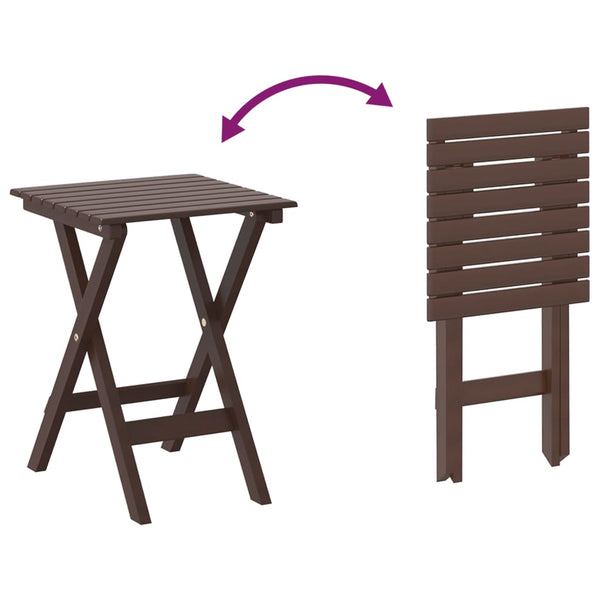 vidaXL Rocking Chair with Folding Table Brown Solid Poplar Wood