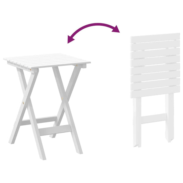 vidaXL Rocking Chair with Folding Table White Solid Poplar Wood