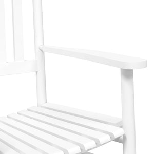 vidaXL Rocking Chair with Folding Table White Solid Poplar Wood