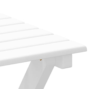 vidaXL Rocking Chair with Folding Table White Solid Poplar Wood