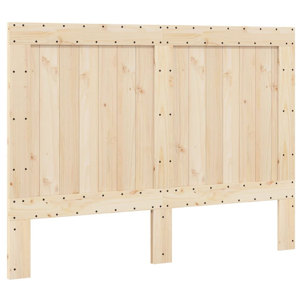 Graues Massivholzbett mit Kopfteil 140x200 cm