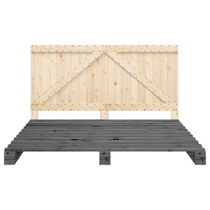 Massivholzbett Kiefer Grau 200x200 cm