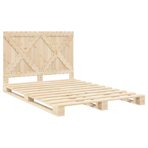 vidaXL Solid Pine Bed with Headboard 160x200 cm