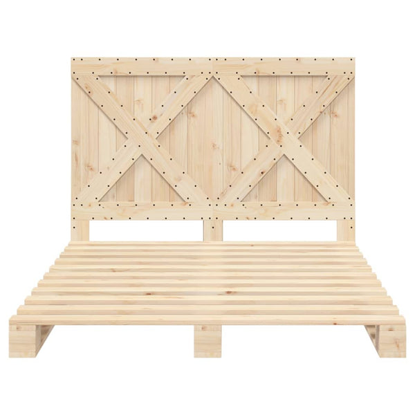 vidaXL Solid Pine Bed with Headboard 160x200 cm