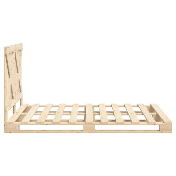 vidaXL Solid Pine Bed with Headboard 160x200 cm