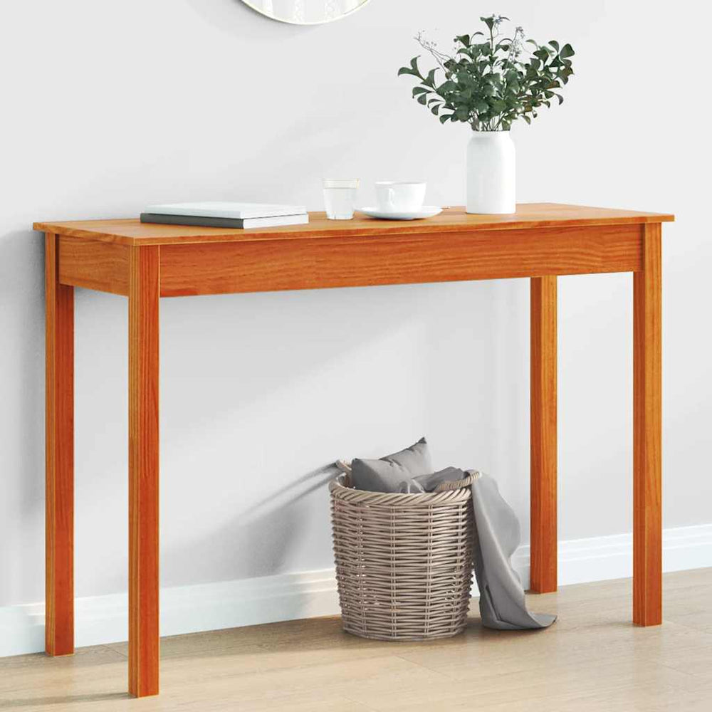 vidaXL Console Table Waxed Brown 110x40x75 cm Solid Pine Wood