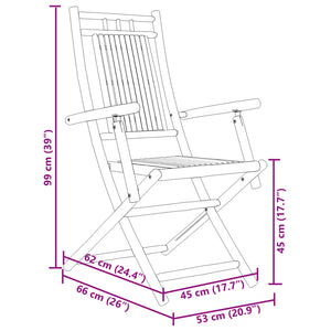 vidaXL Garden Chairs 2 pcs. Foldable 53x66x99 cm Bamboo