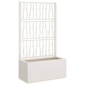 vidaXL Planter with Trellis White 80x36x140 cm PP