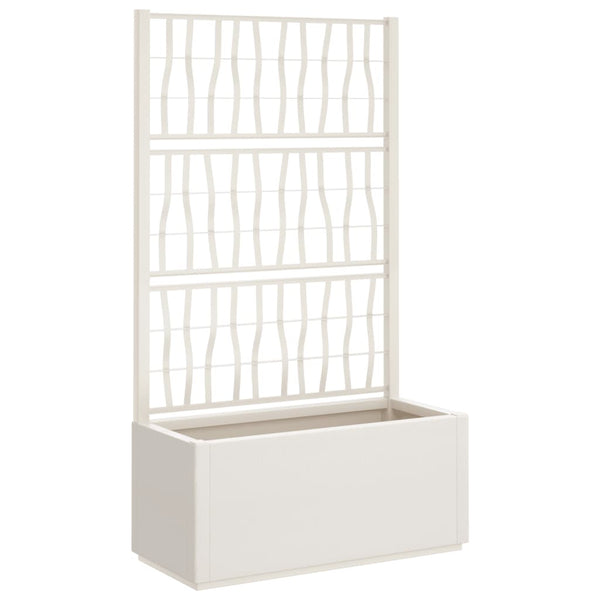 vidaXL Planter with Trellis White 80x36x140 cm PP