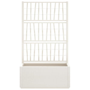 vidaXL Planter with Trellis White 80x36x140 cm PP