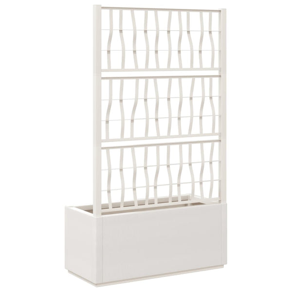 vidaXL Planter with Trellis White 80x36x140 cm PP