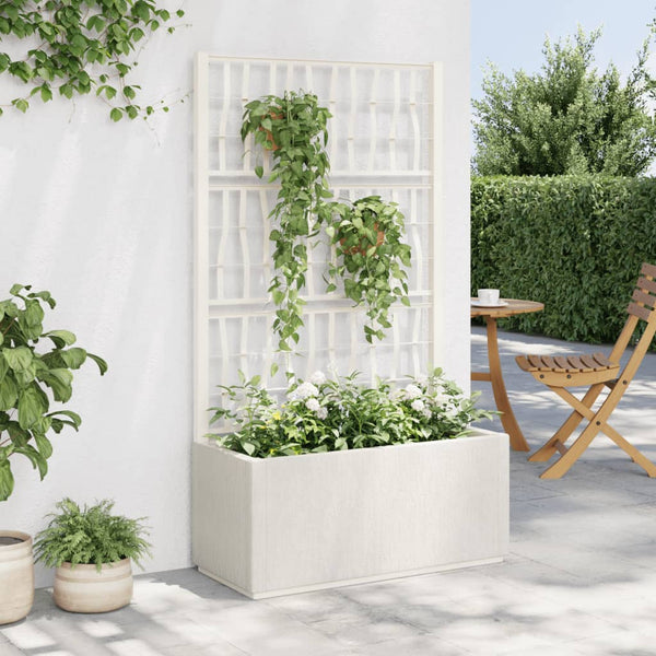 vidaXL Planter with Trellis White 80x36x140 cm PP