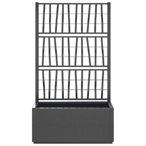 vidaXL Planter with Trellis Dark Grey 80x36x140 cm PP