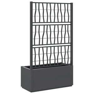 vidaXL Planter with Trellis Dark Grey 80x36x140 cm PP