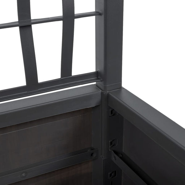 vidaXL Planter with Trellis Dark Grey 80x36x140 cm PP